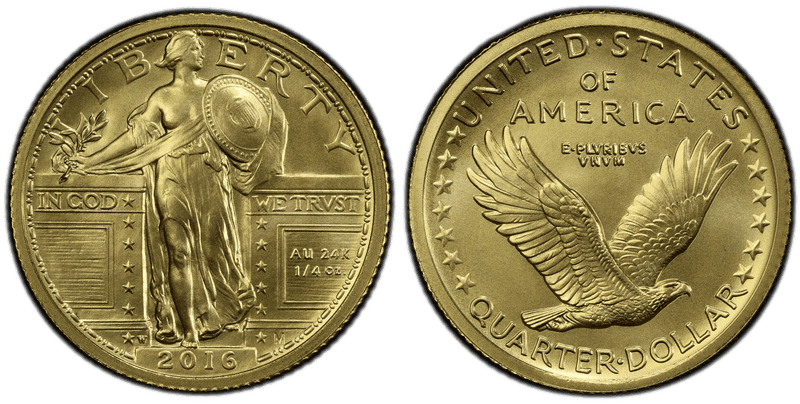 2016 Centennial Gold Standing Liberty Quarter