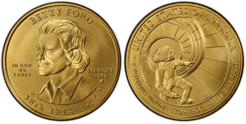 2016 (W) Betty Ford First Spouse Ten Dollar Gold