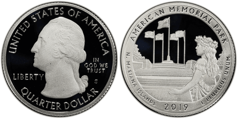 2019 (S) Proof American Memorial National Park - Silver Quarter