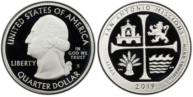 2019 (S) Proof San Antonio Missions National Park - Silver Quarter