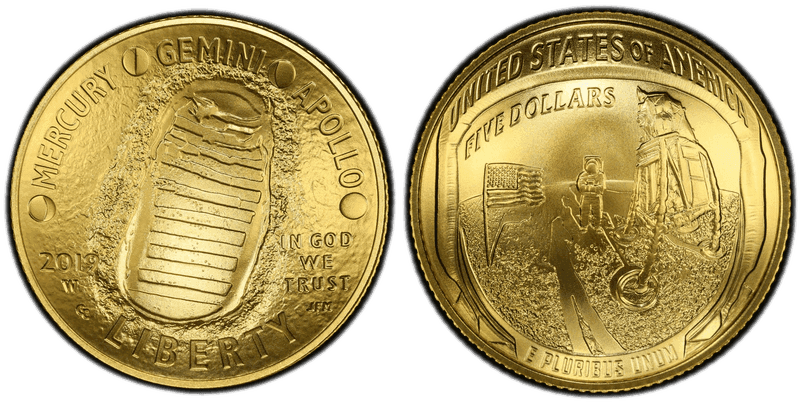 2019 Apollo 11 50th Anniversary Commemorative Five Dollar Gold