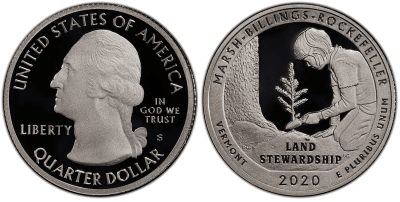 2020 (S) Proof Marsh-Billings-Rockefeller-Silver Quarter