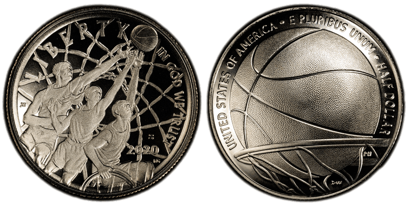 2020 (S) Proof Basketball Hall of Fame Commemorative Half Dollar