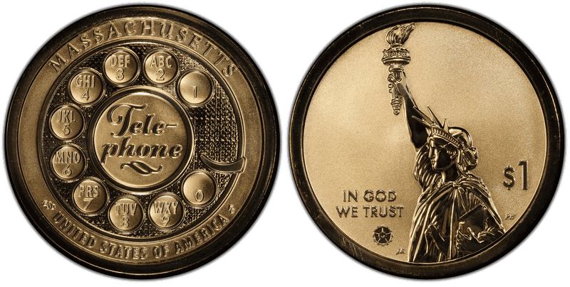 2020 (S) Reverse Proof American Innovation Dollar - Massachusetts