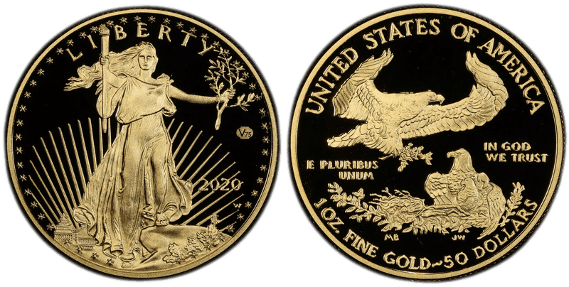 2020 (W) Proof American Eagle Fifty Dollar Gold - V75 Privy