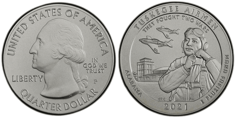 2021 (P) Burnished Tuskegee Airmen National Park 5oz Silver Quarter