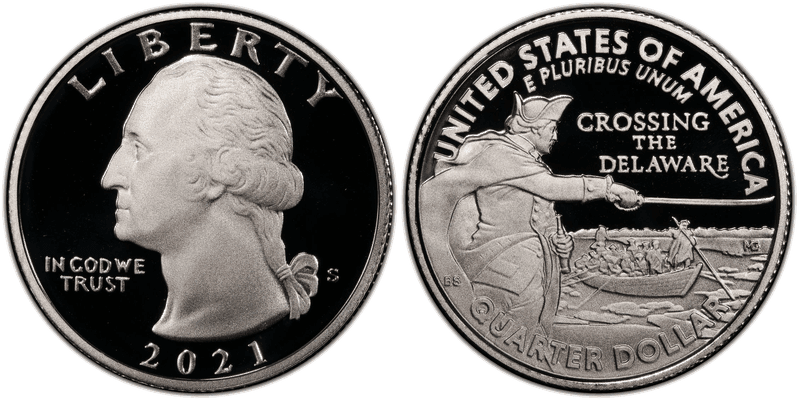 2021 (S) Proof Crossing the Delaware Quarter