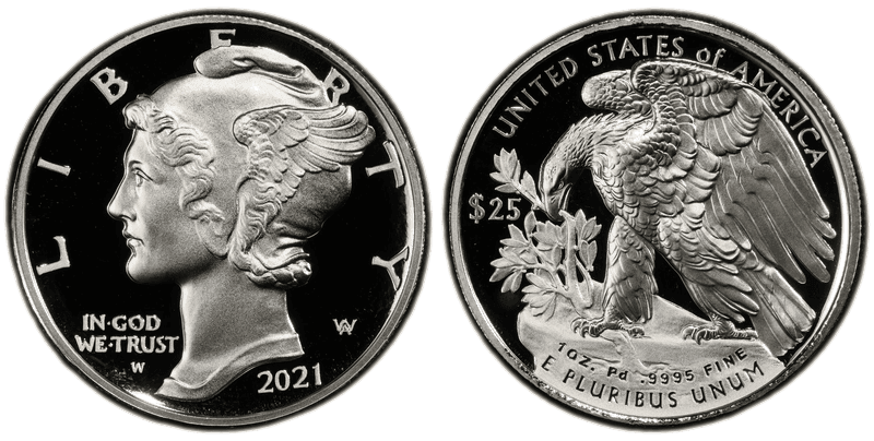 2021 (W) Proof Palladium Twenty Five Dollar