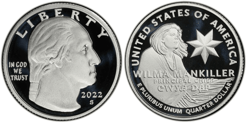 2022 (S) Proof Wilma Mankiller Silver Quarter