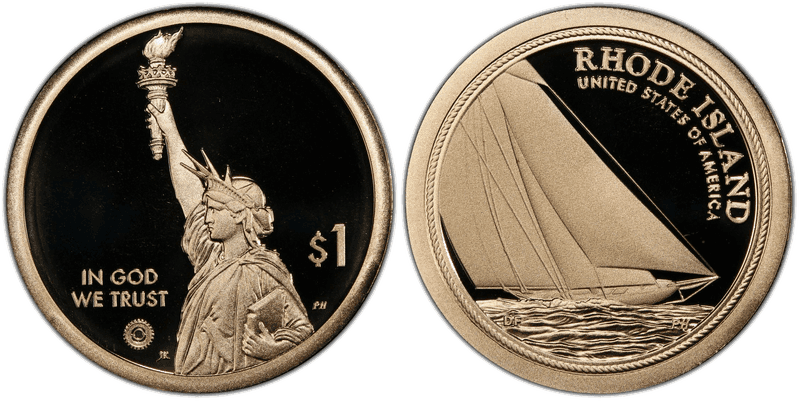 2022 (S) Proof American Innovation Dollar - Rhode Island