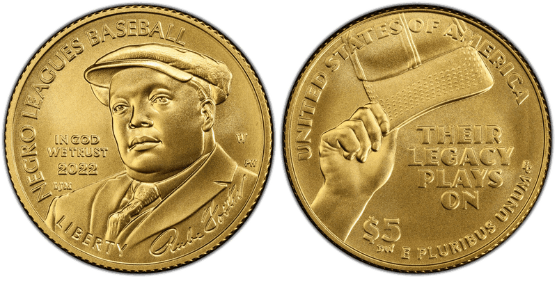2022 Negro Leagues Baseball Commemorative Five Dollar Gold