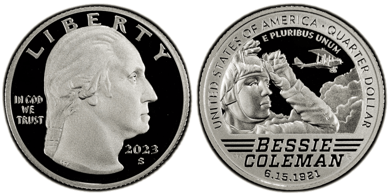 2023 (S) Proof Bessie Coleman Silver Quarter