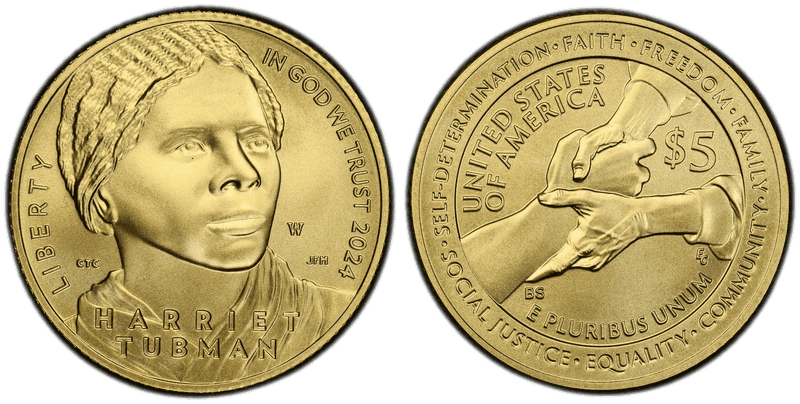 2024 Harriet Tubman Commemorative Five Dollar Gold