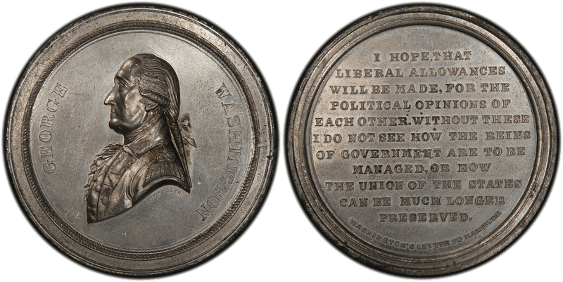 No Date White Metal Medal Baker-257B, Letter to Hamilton