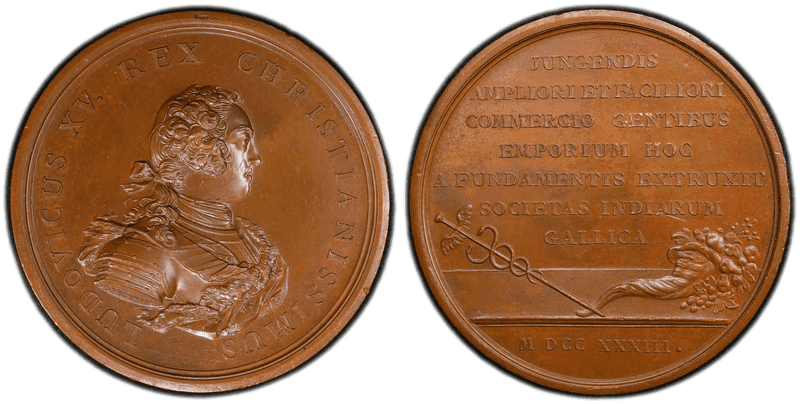 (1733) Bronze Medal Betts-168, Company of the Indies
