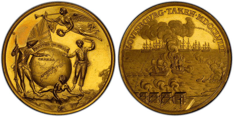 (1758) Gold Medal Betts-410, Louisbourg