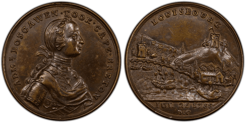 (1758) Brass Medal Betts-404, Louisbourg