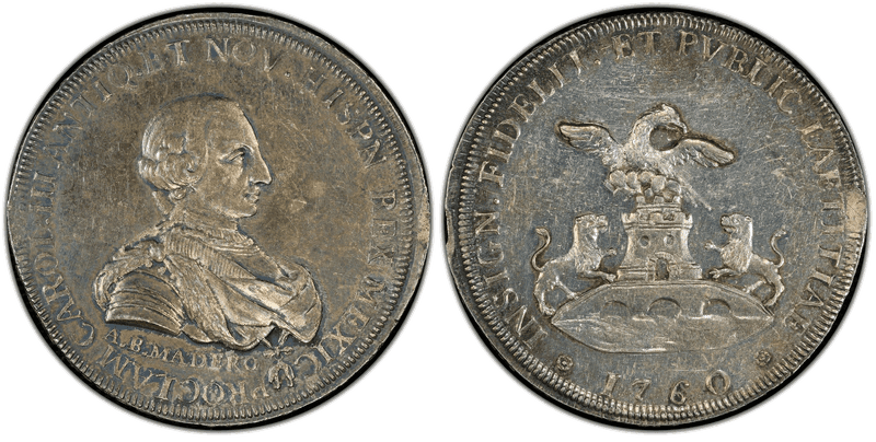 (1760) Silver Medal Betts-475, Grove-K-2v Mexico City Proclamation