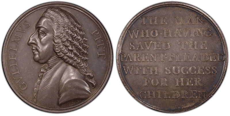 (1766) Silver Medal Betts-515, William Pitt