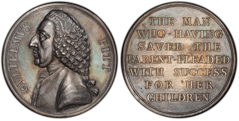 (1766) Silver Medal Betts-516, William Pitt