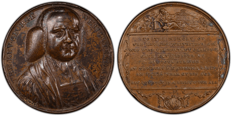(1770) Bronze Medal Betts-525, George Whitefield
