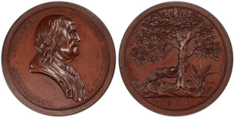 (1776) Bronze Medal J-CM-8, Sansom, American Revolution