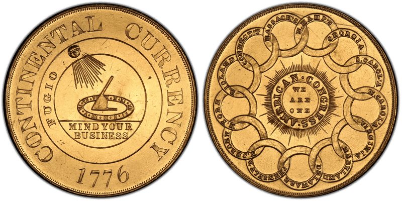1776 So-Called Dollar HK-856a, Continental Dollar Bashlow Restrike, Goldine Dollar