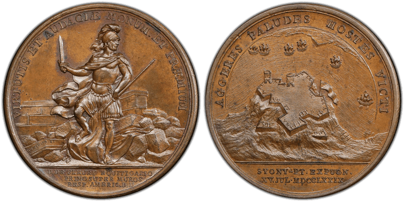 (1779) Bronze Medal Betts-566, Original Dies De Fleury at Stony Point