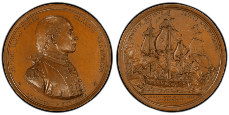 (1779) Bronze Medal Betts-568, John Paul Jones Original Dies