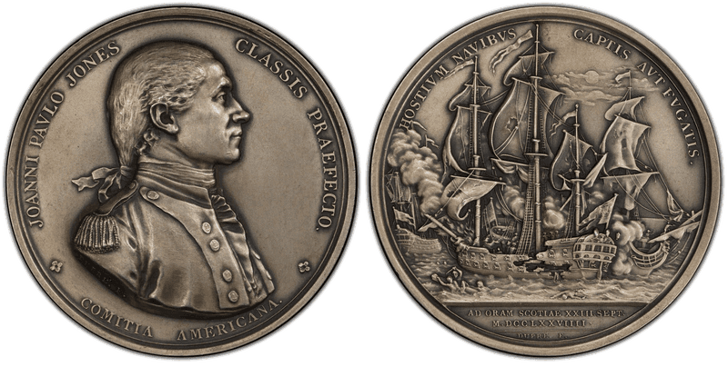 (1779) Silver Medal Betts-568, John Paul Jones Restrike, Cornucopia
