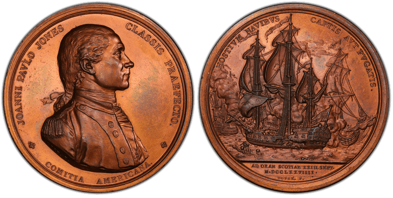 (1779) Bronze Medal Betts-568, Restrike Capture of the HMS Serapis