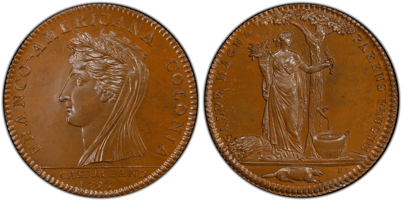(1796) Bronze Medal Castorland Restrike Original Obverse - Copy Reverse