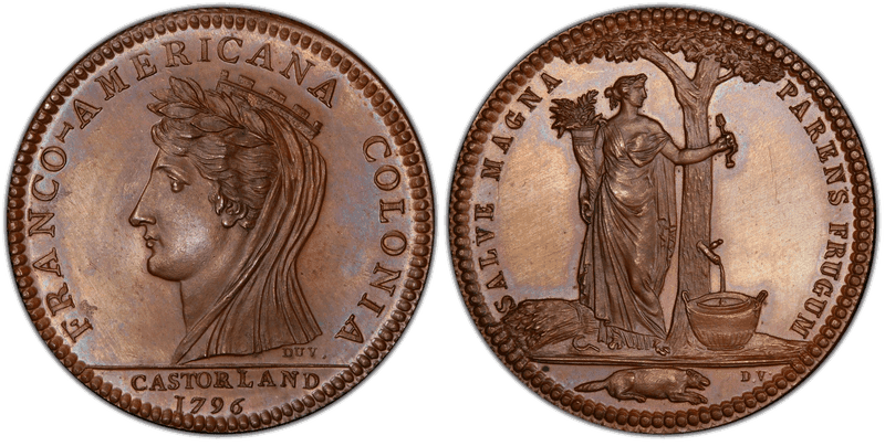(1796) Bronze Medal Castorland Restrike - Reeded Edge