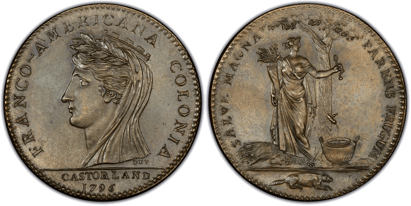 (1796) Bronze Medal Castorland - Original Reeded Edge