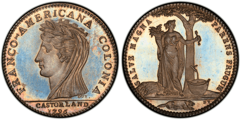 (1796) Silver Medal Castorland Restrike Original Obverse - Copy Reverse