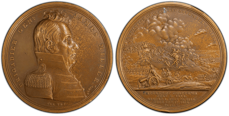 "1814" Bronze Medal J-MI-17, Gen. James Miller Modern Restrike