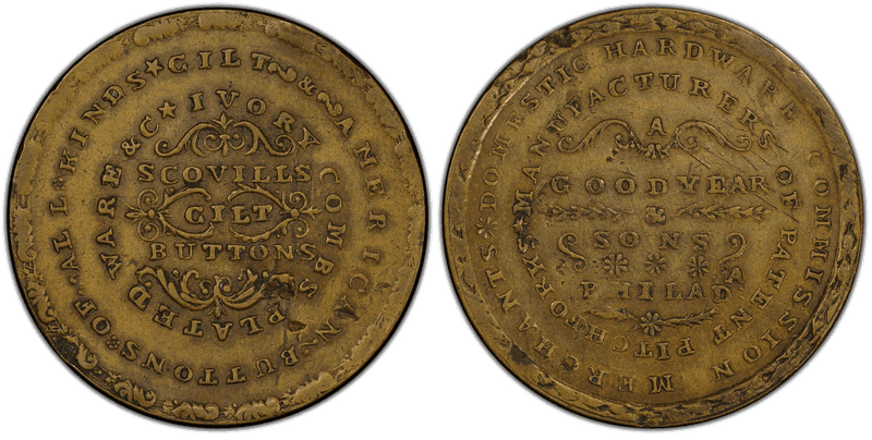 (1828-29) Brass Token HT-409, Goodyear & Sons PA