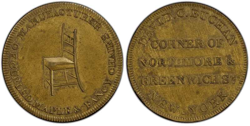(1828-31) Brass Token Rulau-E-NY-137, David C. Buchan