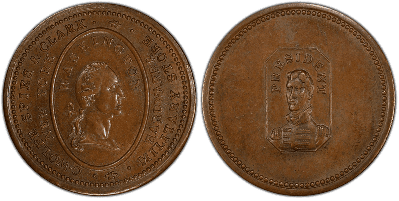 (1829-30) Copper Token Rulau-E NY-960, Facsimile C. Wolfe, Spies & Clark