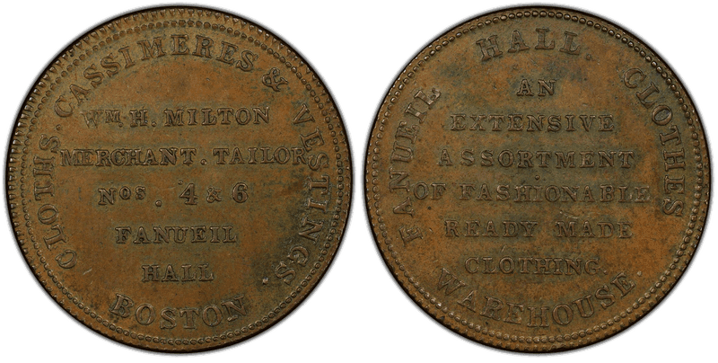 (1830-34) Copper Token HT-163A, William H. Milton MA