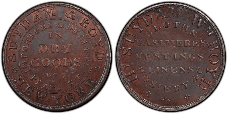 (1831-34) Copper Token HT-332, Suydam & Boyd NY