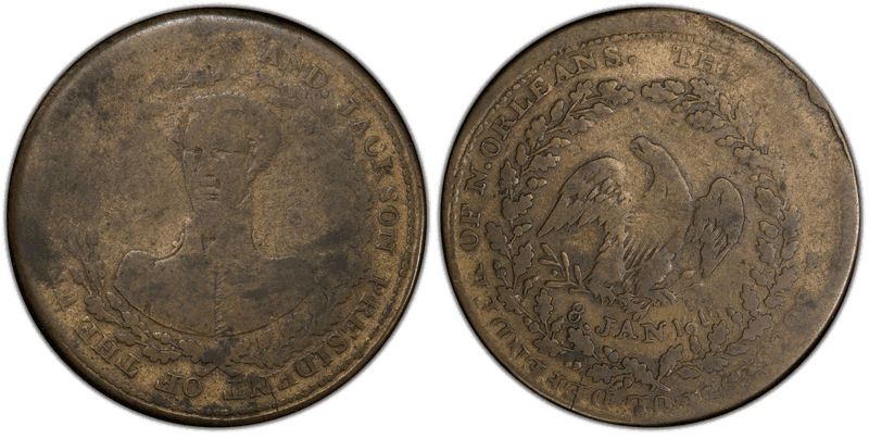 (1832) Token DeWitt AJACK-1832-2 Brass Andrew Jackson Campaign