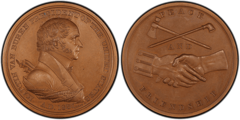 (1837) Bronzed-Copper Medal J-IP-17, Martin Van Buren
