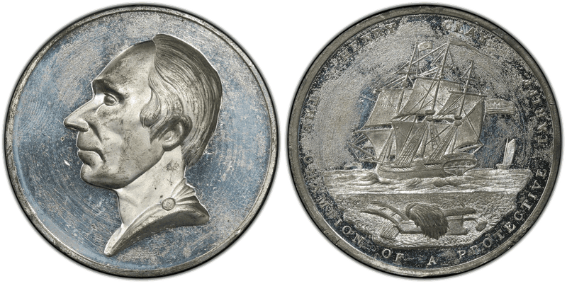 (1844) Medal DeWitt HC-1844-1 White Metal Henry Clay Campaign