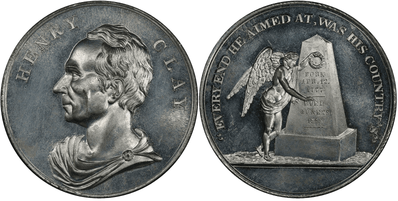(1852) Medal Satterlee-126 White Metal Henry Clay