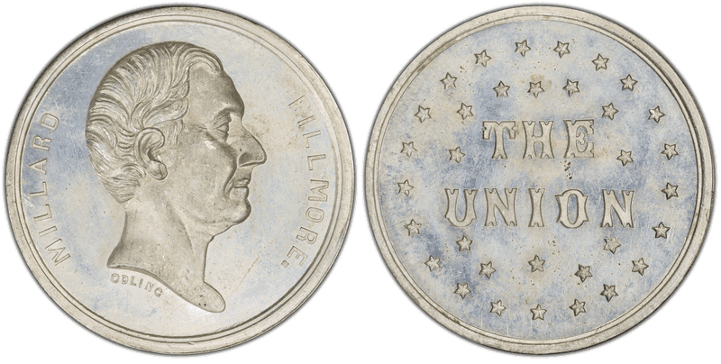 (1856) Medal DeWitt MF-1856-2 White Metal Millard Fillmore Campaign