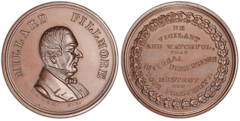 (1856) Medal DeWitt MF-1856-3 Copper Millard Fillmore Campaign