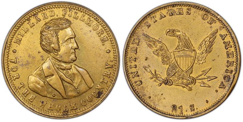 (1856) Medal DeWitt MF-1856-5 Brass Millard Fillmore Campaign
