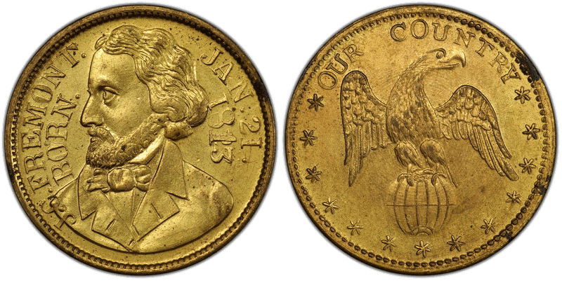 (1856) Token DeWitt JF 1856-14 Brass John C. Fremont Campaign