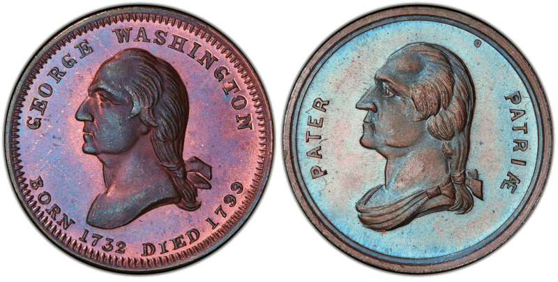 (1860-65) Copper Civil War Patriotic Token F-113/114Aa, George Washington